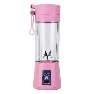 Mini liquidificador portátil 380ml 6 lâmina carrega usb acompanha cabo sucos whey shakes